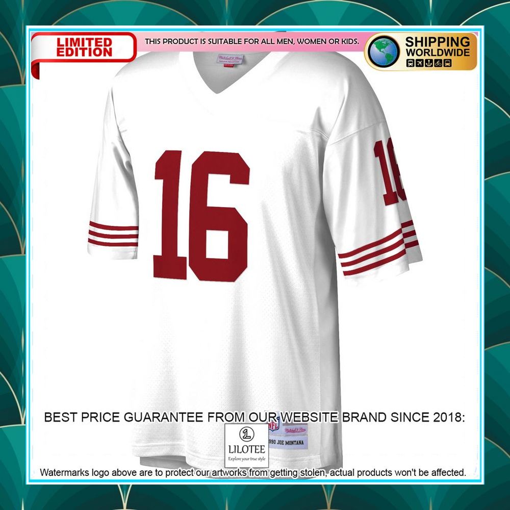 joe montana san francisco 49ers mitchell ness legacy replica white football jersey 2 913