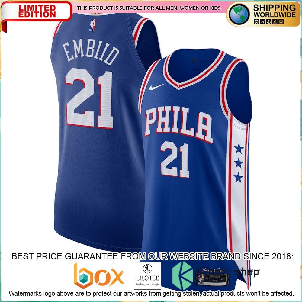 joel embiid philadelphia 76ers nike 2020 21 royal basketball jersey 1 24