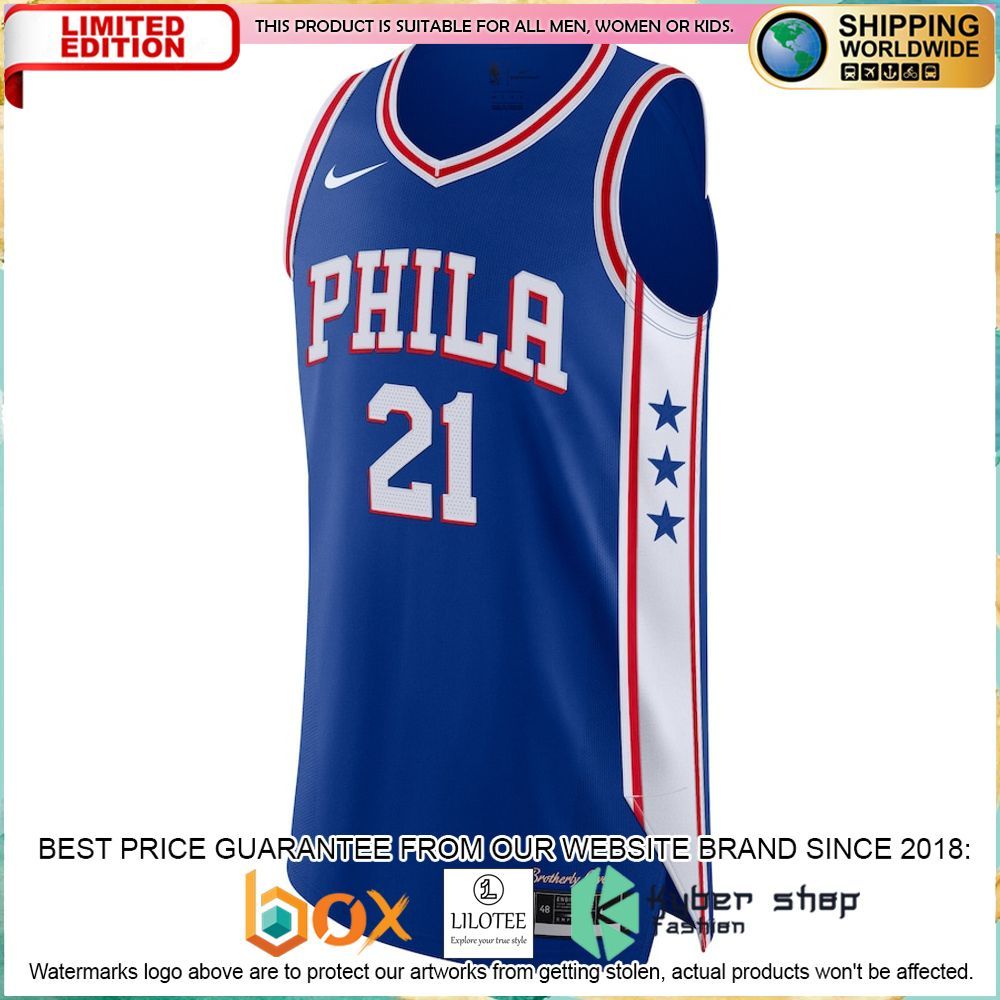 joel embiid philadelphia 76ers nike 2020 21 royal basketball jersey 2 997