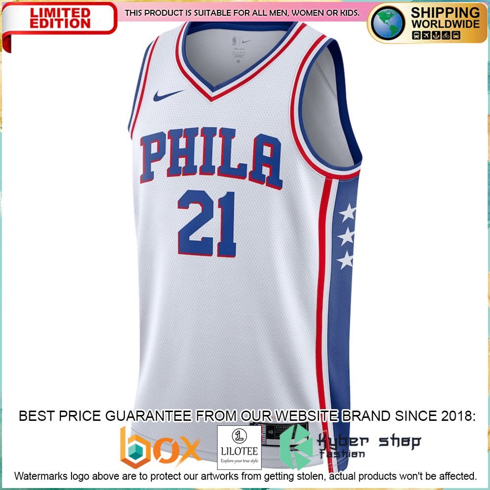 joel embiid philadelphia 76ers nike 2022 23 white basketball jersey 2 127