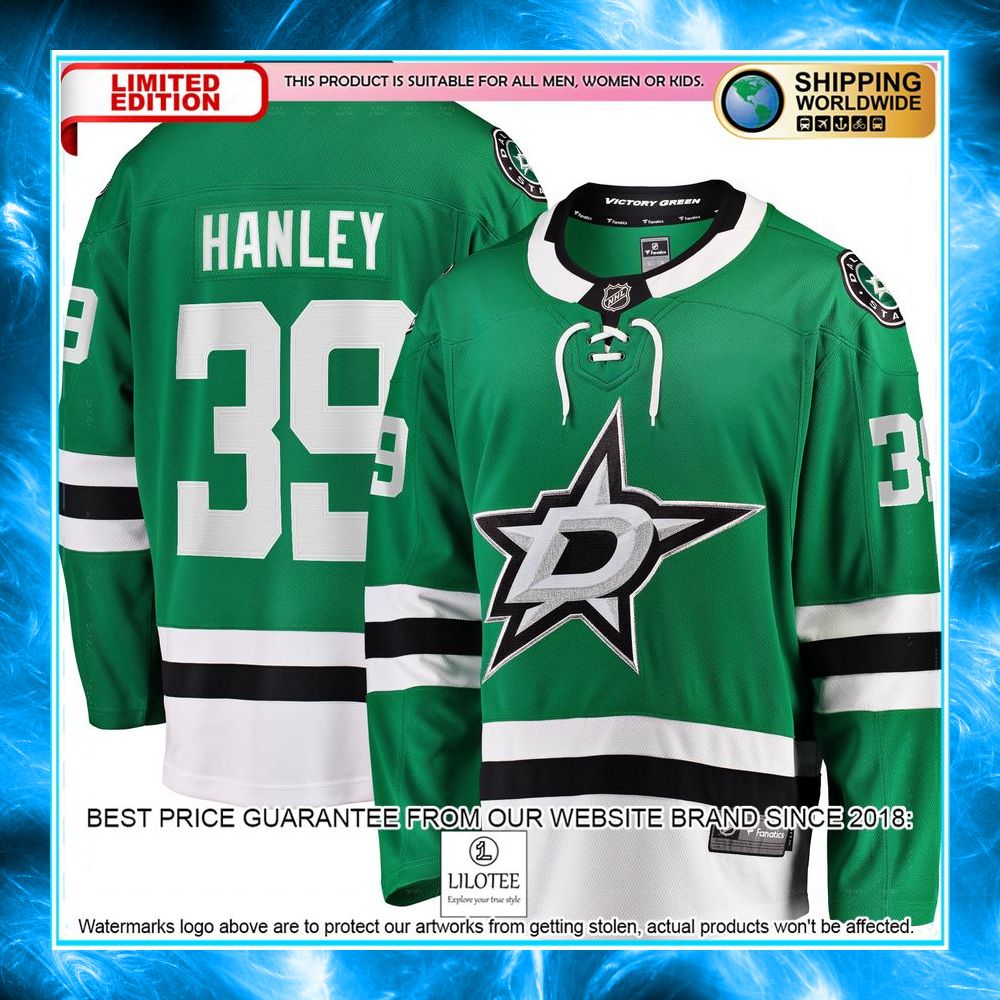 joel hanley dallas stars kelly green hockey jersey 1 690