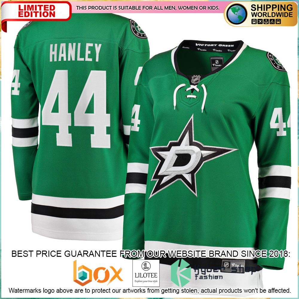 joel hanley dallas stars womens kelly green hockey jersey 1 521