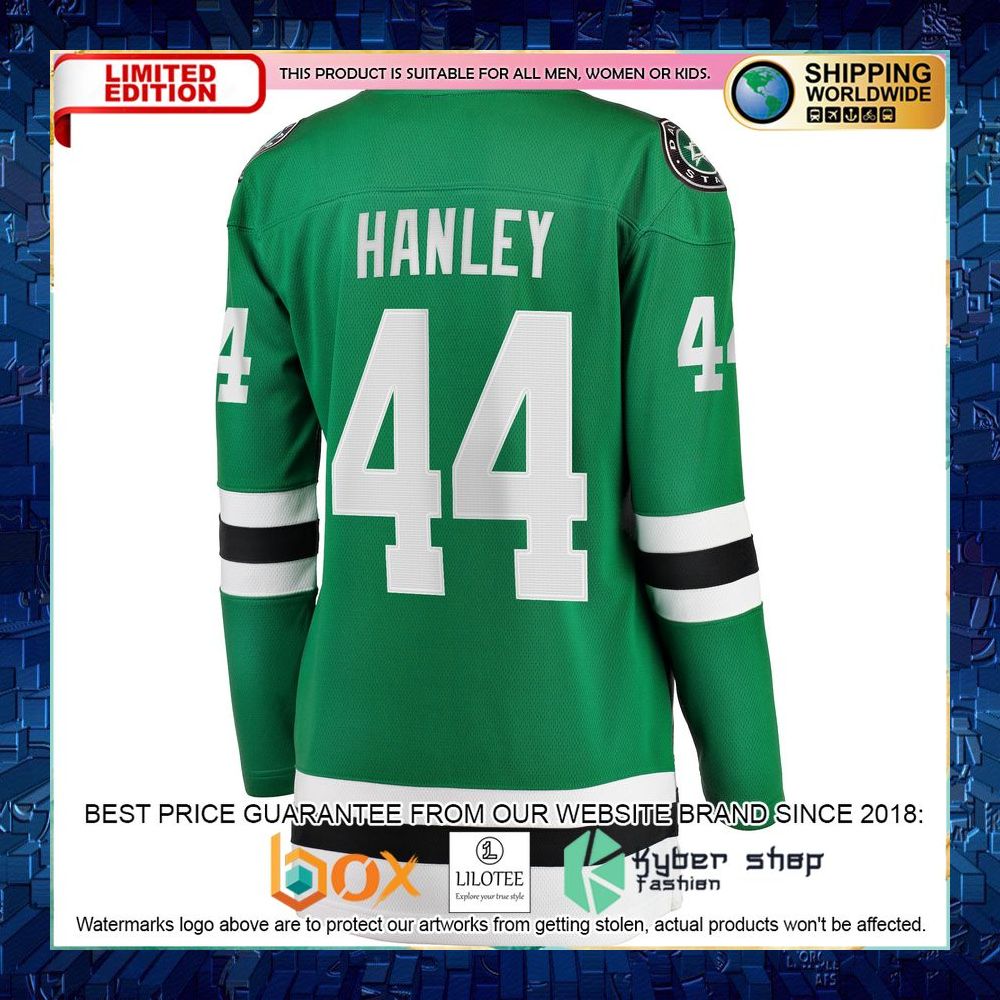 joel hanley dallas stars womens kelly green hockey jersey 3 654