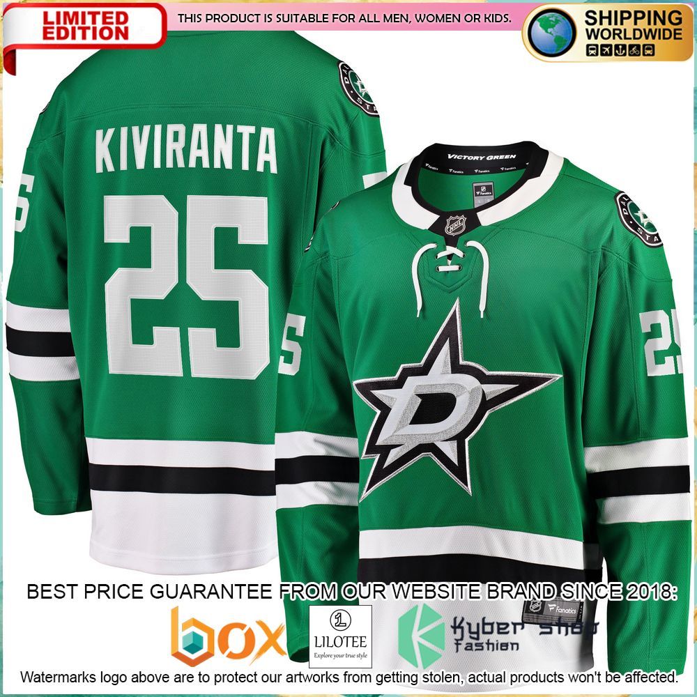 joel kiviranta dallas stars kelly green hockey jersey 1 117