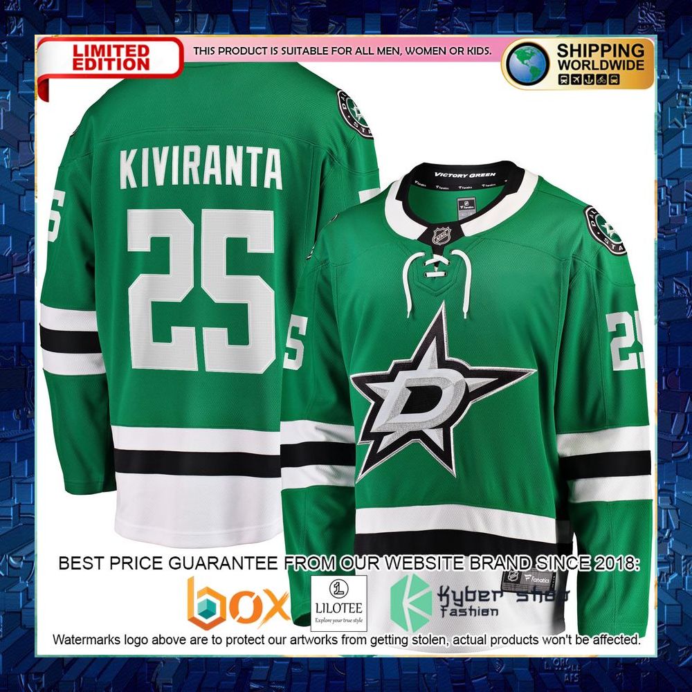 Joel Kiviranta Dallas Stars Kelly Green Hockey Jersey - LIMITED EDITION 8 joel kiviranta dallas stars kelly green hockey jersey 4 212