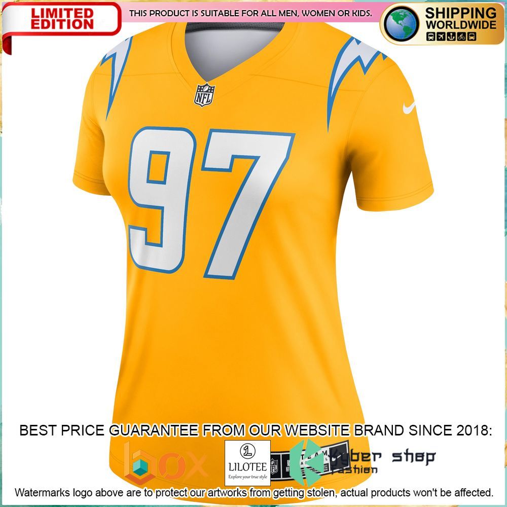 joey bosa los angeles chargers nike womens inverted legend gold football jersey 2 985