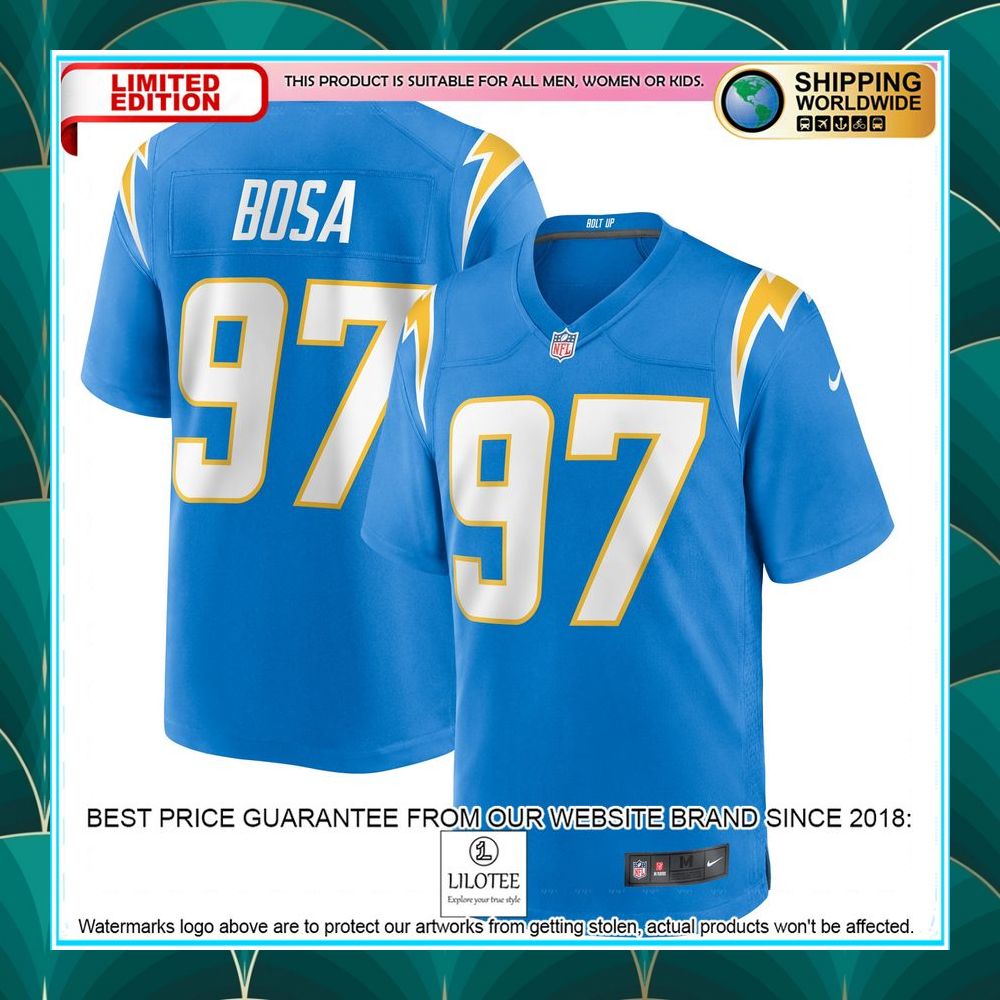 joey bosa los angeles chargers powder blue football jersey 1 930