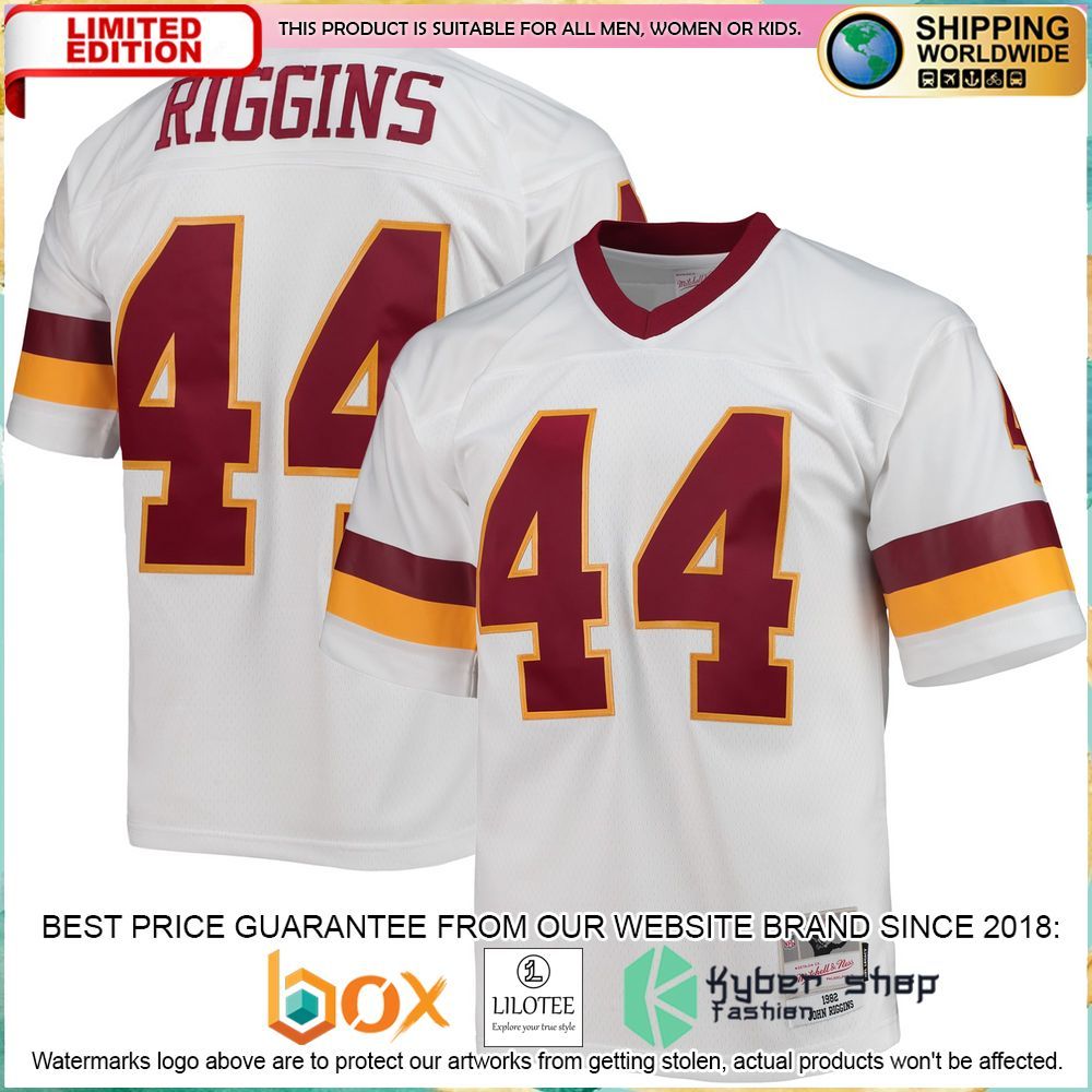 john riggins washington football team mitchell ness 1982 legacy replica white football jersey 1 534
