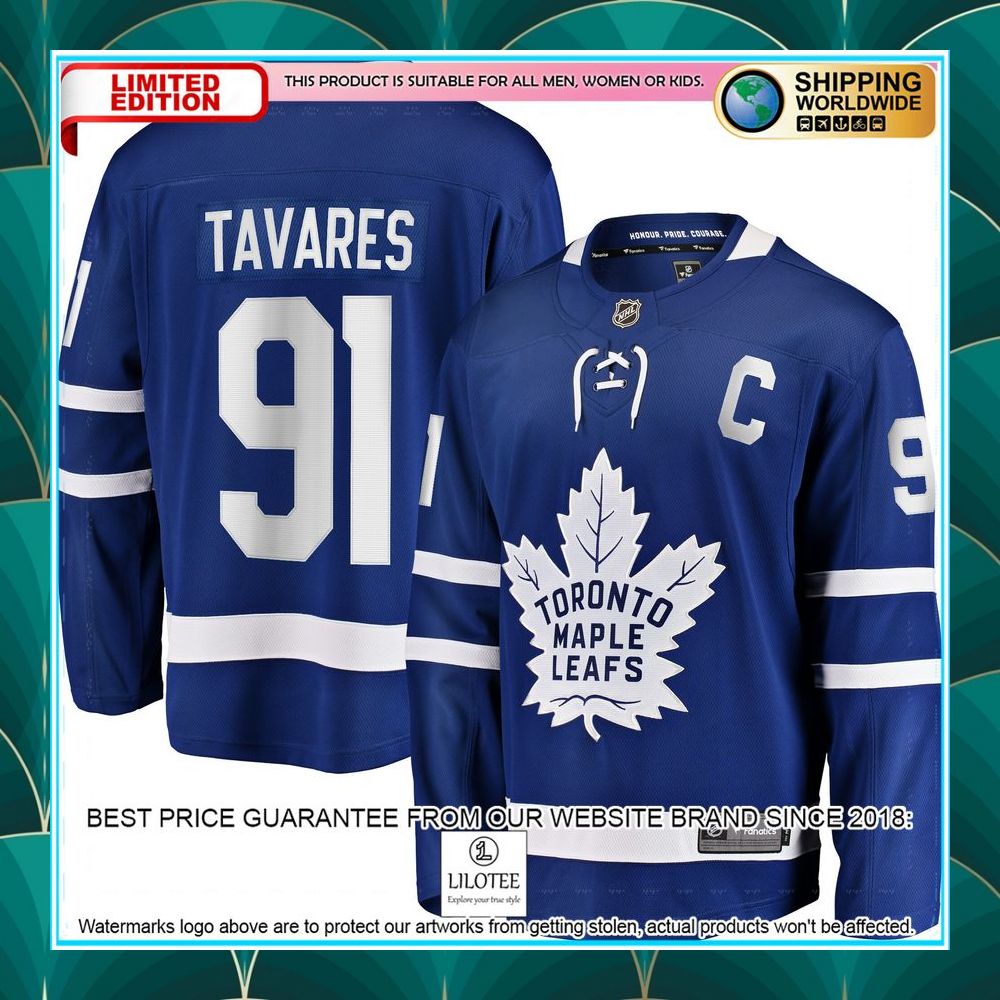 john tavares toronto maple leafs home captain premier blue hockey jersey 1 418