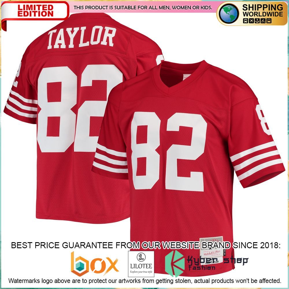 john taylor san francisco 49ers mitchell ness 1990 legacy replica scarlet football jersey 1 164