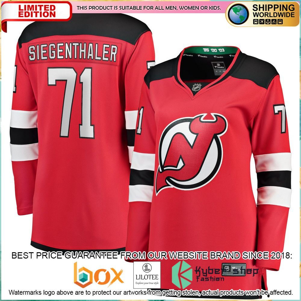 jonas siegenthaler new devils womens red hockey jersey 1 478