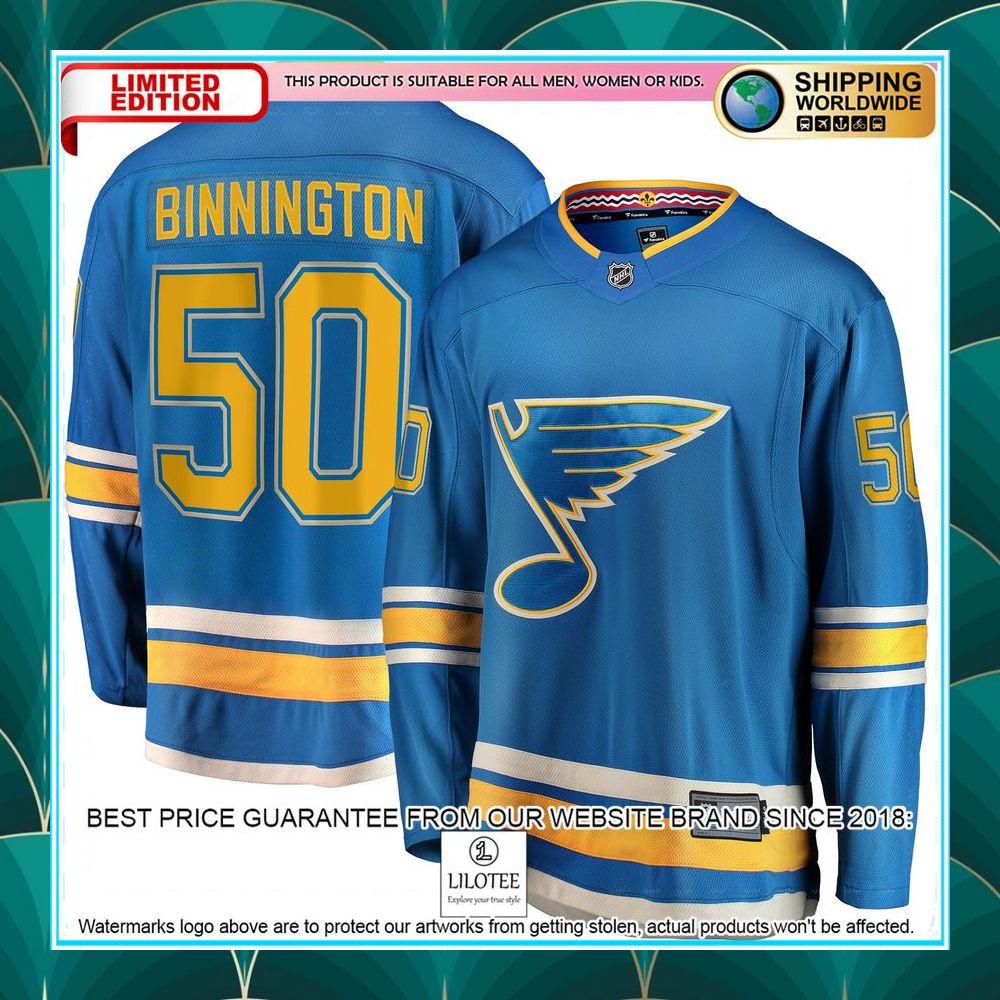 jordan binnington st louis blues 2018 19 alternate premier blue hockey jersey 1 644