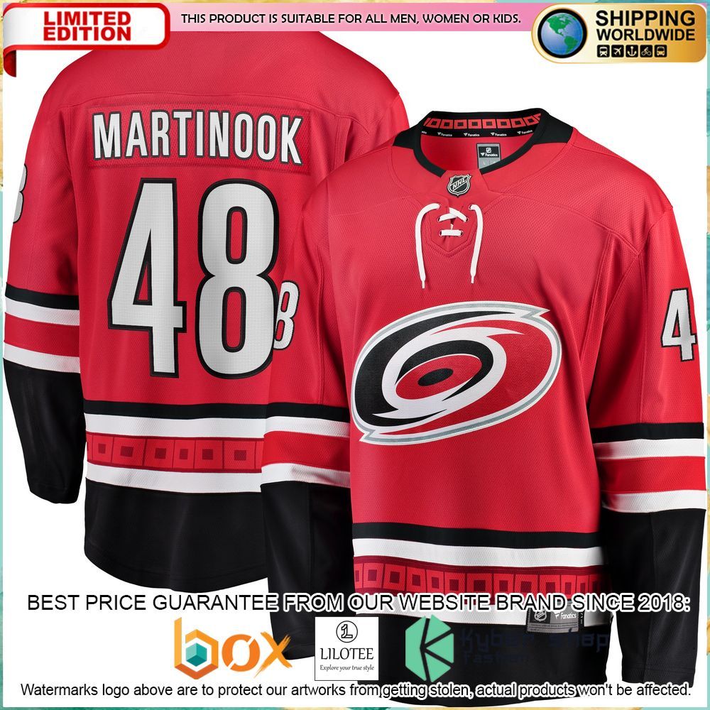 jordan martinook carolina hurricanes home breakaway red hockey jersey 1 547