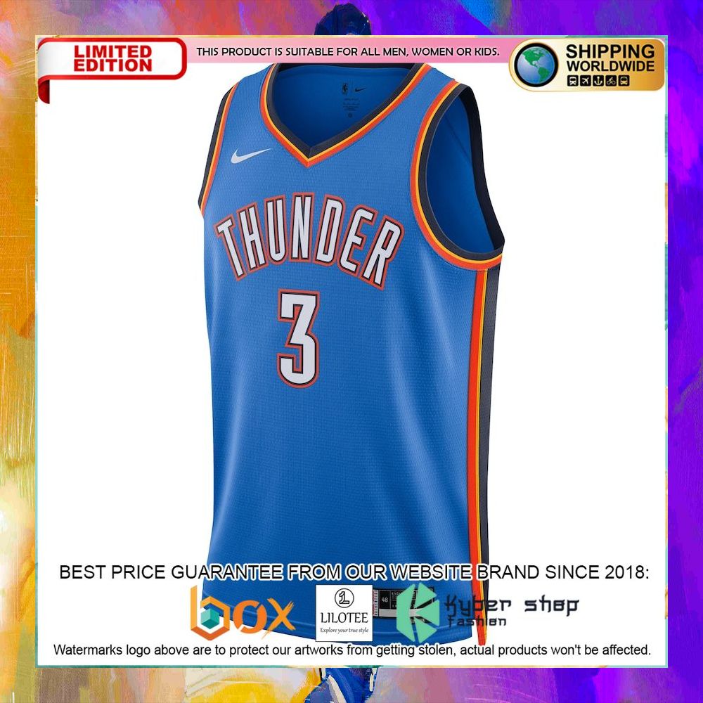 josh giddey oklahoma city thunder 2022 23 blue basketball jersey 2 818