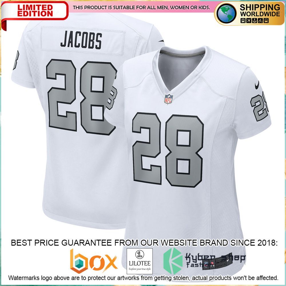 josh jacobs las vegas raiders team nike womens alternate white football jersey 1 598