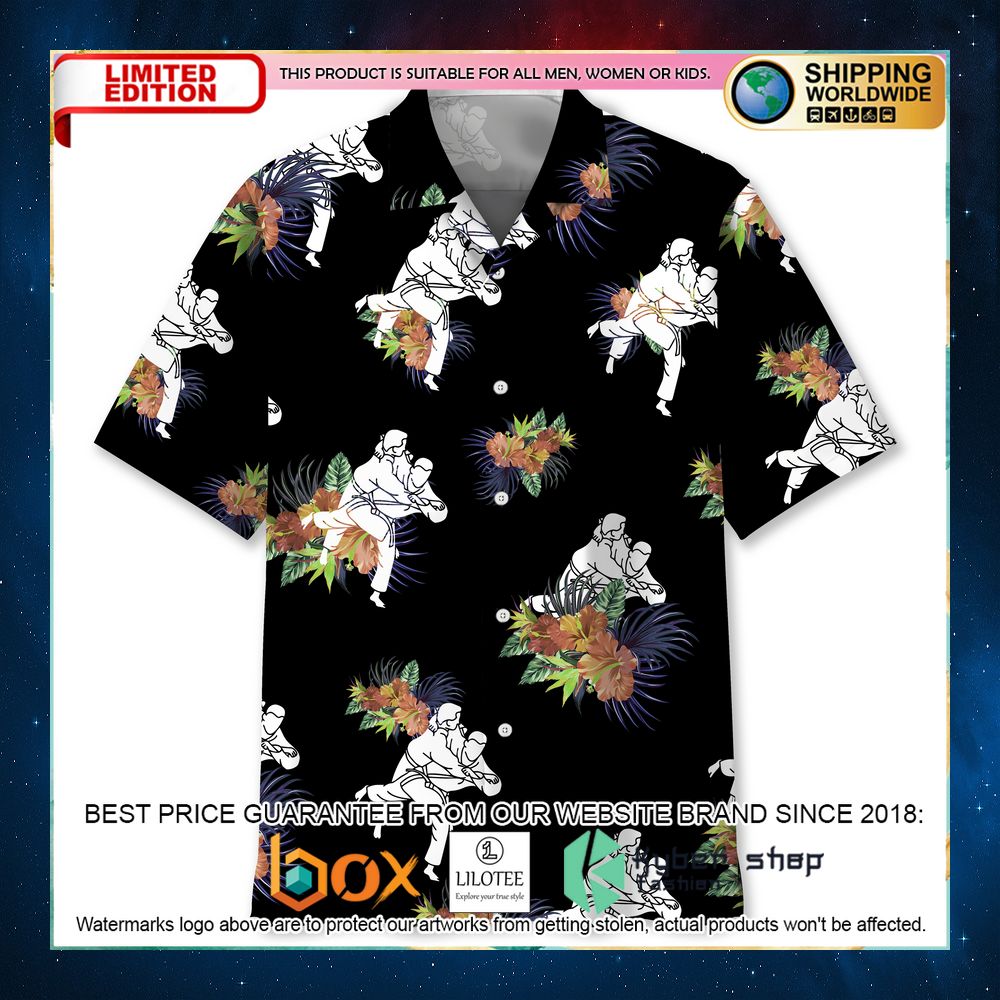 judo nature black hawaiian shirt 1 739