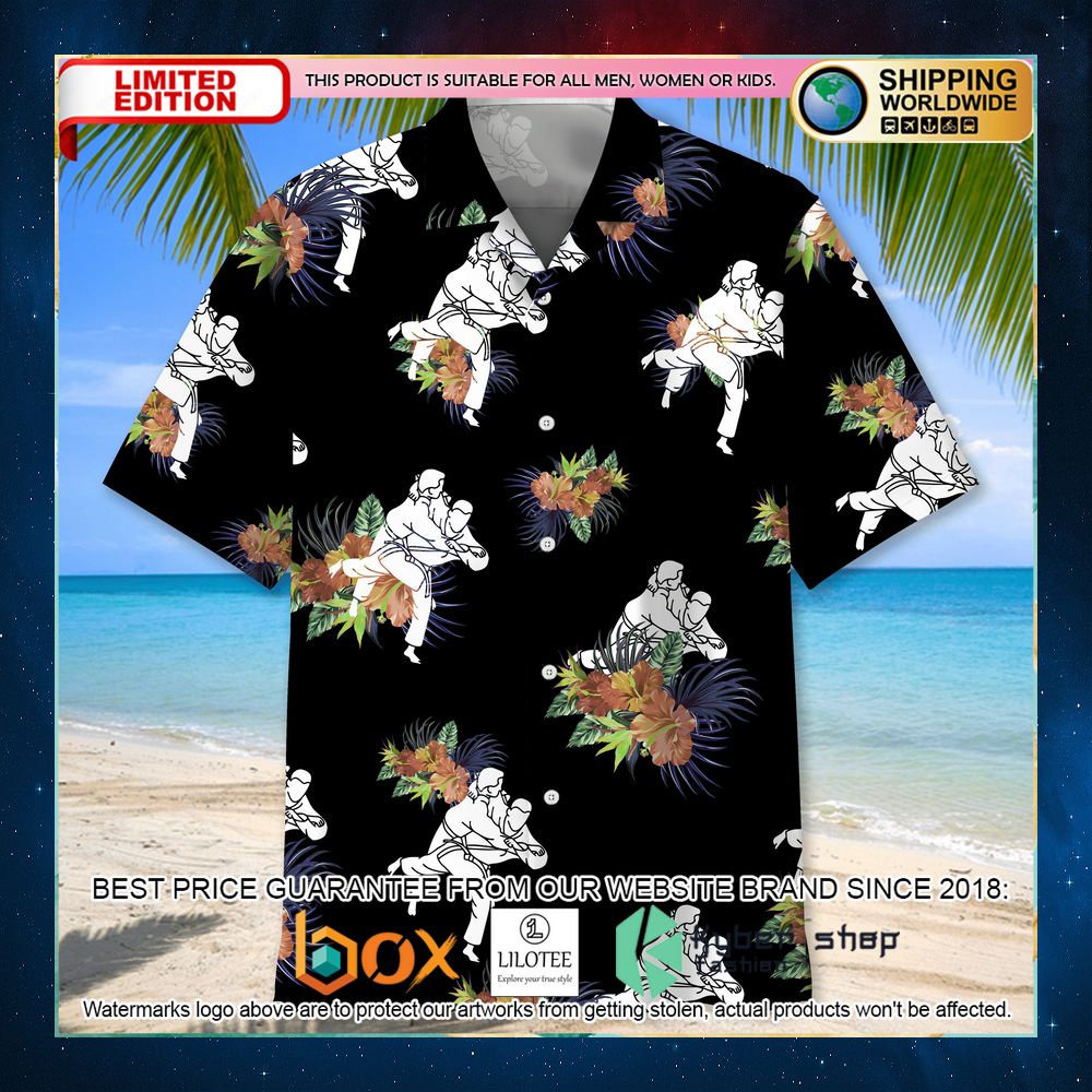 judo nature black hawaiian shirt 2 681