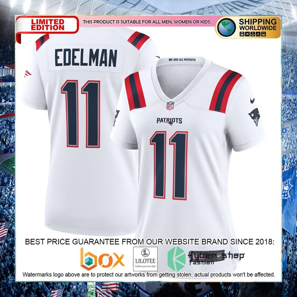Julian Edelman New England Patriots Nike Women's White Football Jersey - LIMITED EDITION 10 julian edelman new england patriots nike womens white football jersey 4 622