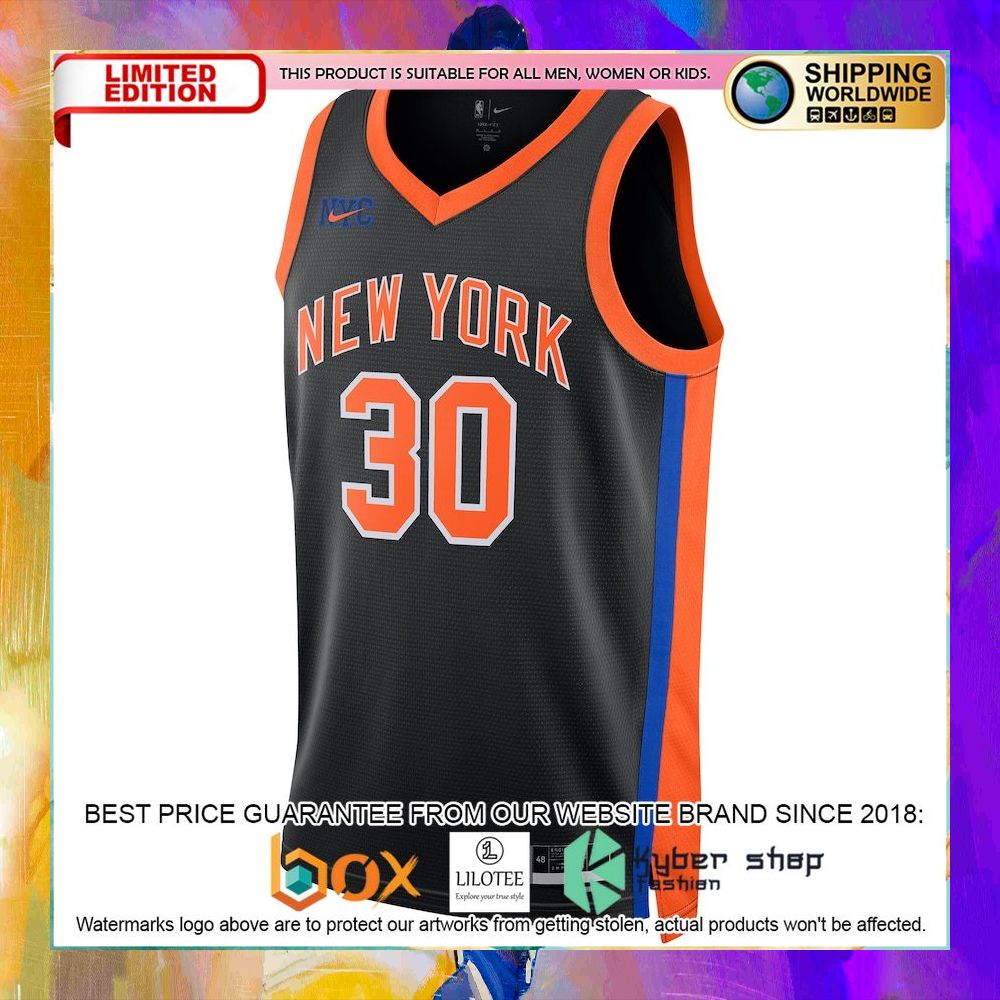 julius randle new york knicks 2022 23 black basketball jersey 2 583