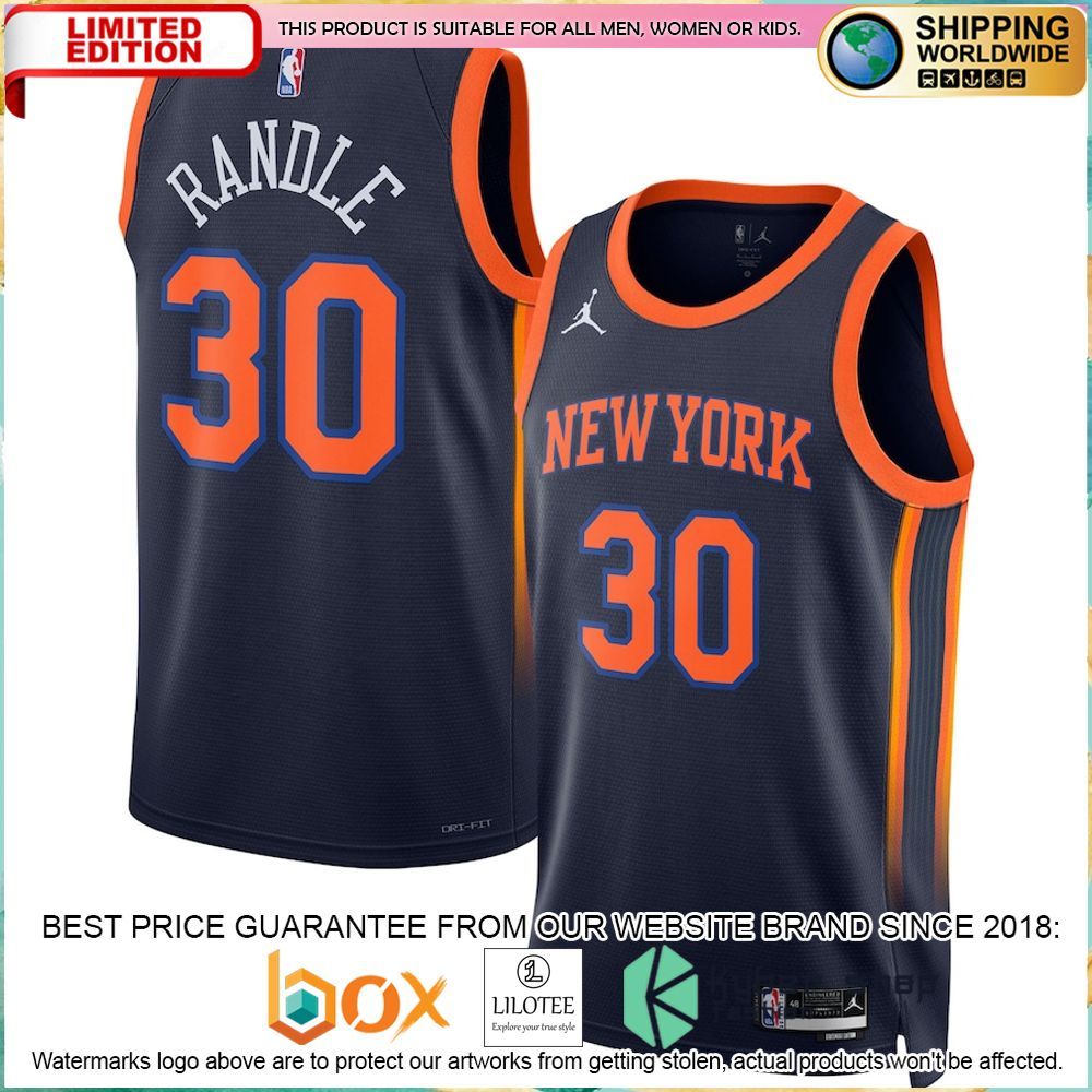 julius randle new york knicks jordan brand 2022 23 navy basketball jersey 1 868