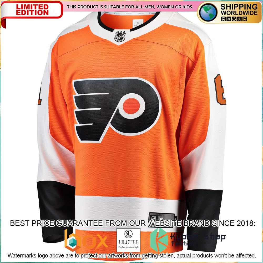 justin braun philadelphia flyers breakaway orange hockey jersey 2 658