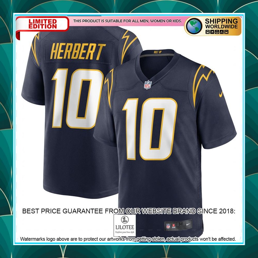 justin herbert los angeles chargers navy football jersey 1 440