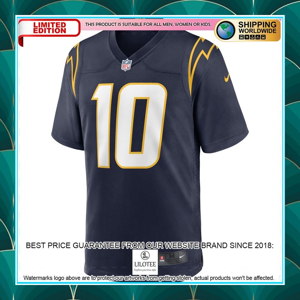 justin herbert los angeles chargers navy football jersey 2 28