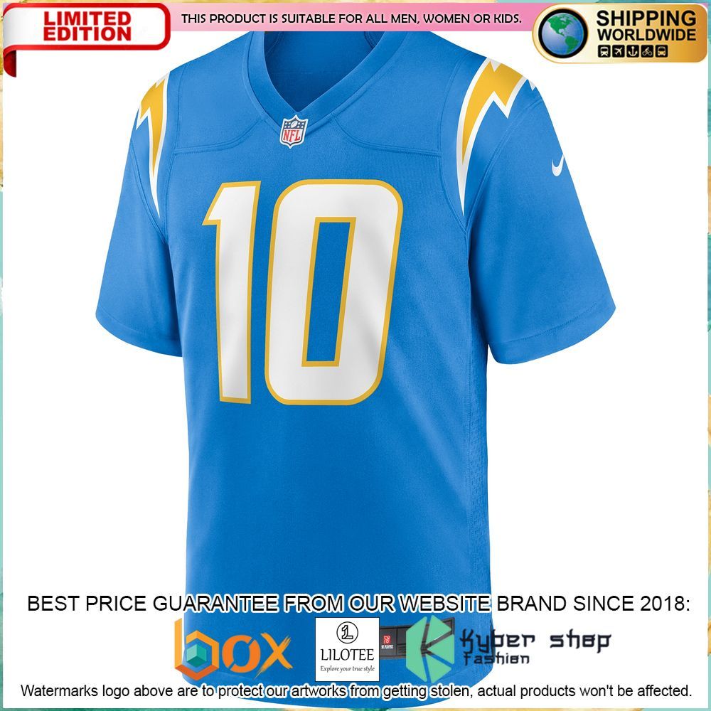 justin herbert los angeles chargers nike powder blue football jersey 2 534