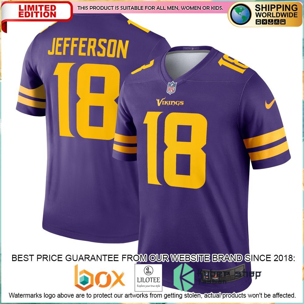 justin jefferson minnesota vikings nike alternate legend purple football jersey 1 816