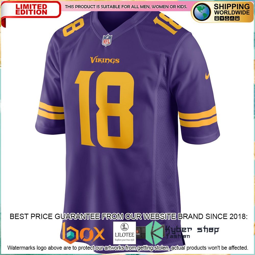 justin jefferson minnesota vikings nike alternate purple football jersey 2 138