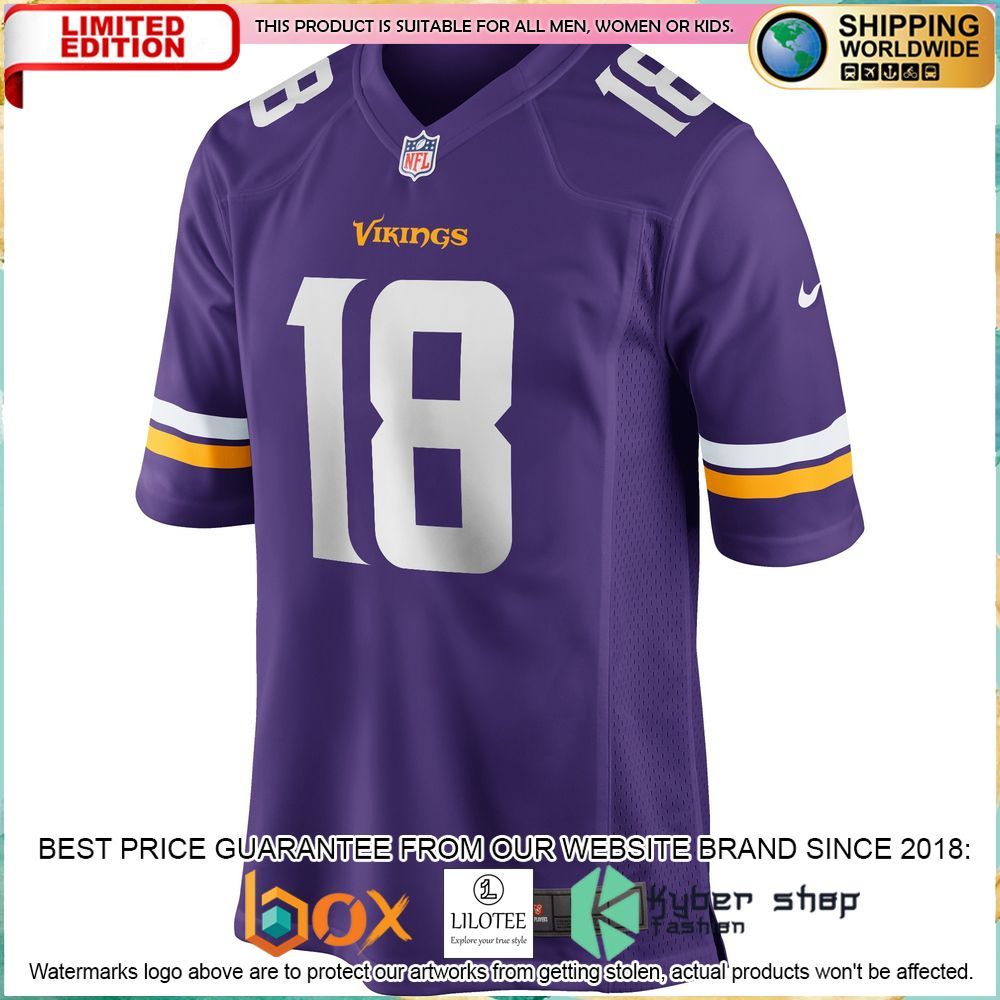 justin jefferson minnesota vikings nike purple football jersey 2 936