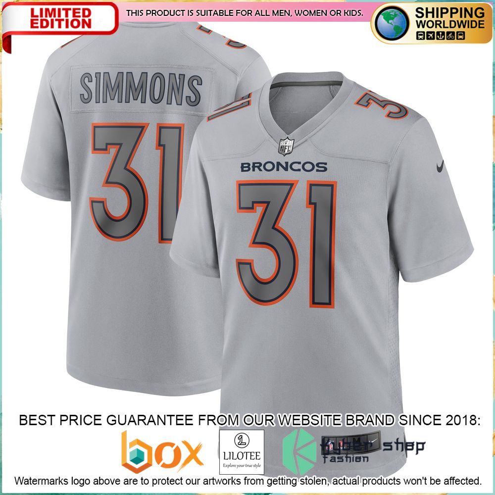 justin simmons denver broncos nike gray football jersey 1 68