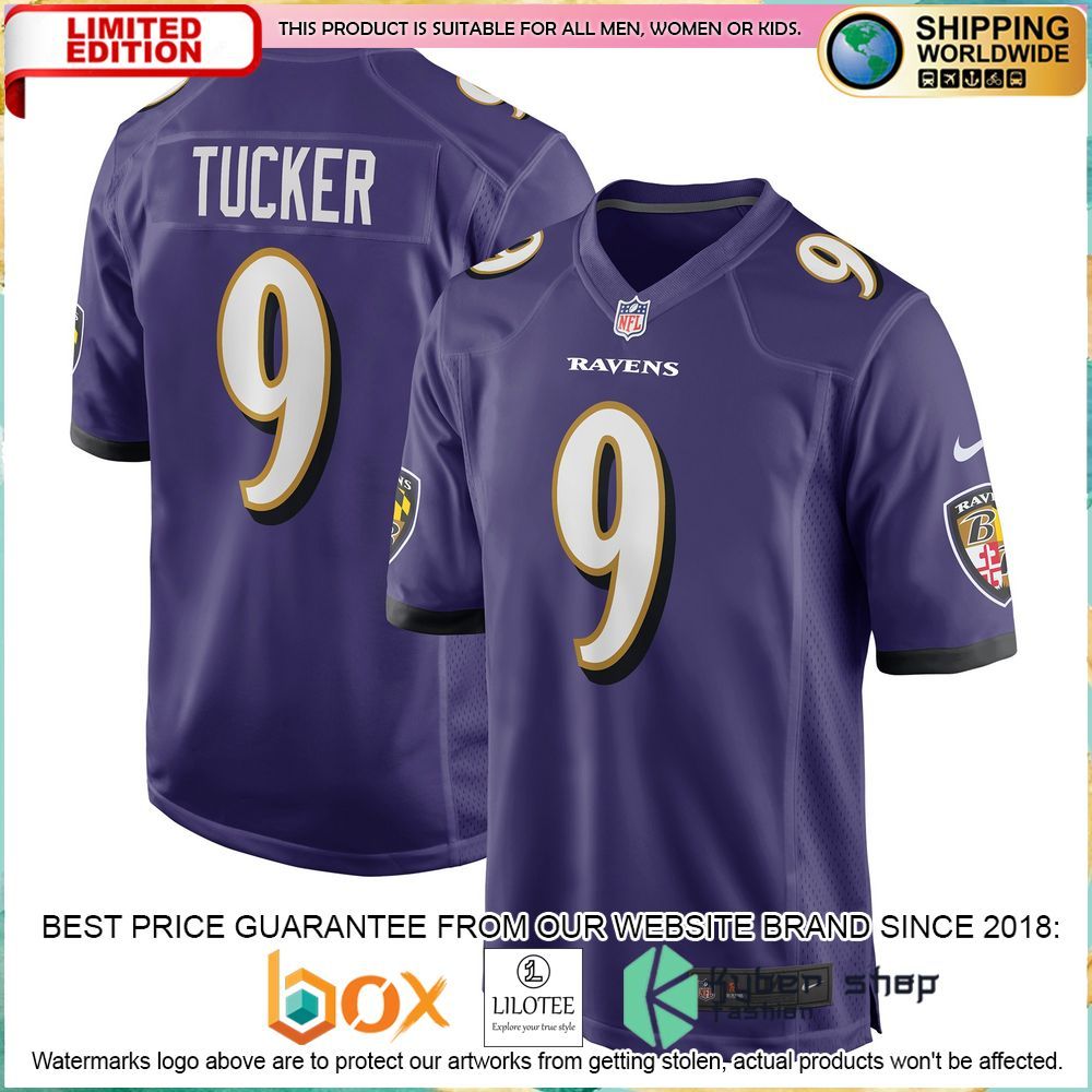 justin tucker baltimore ravens nike purple football jersey 1 83