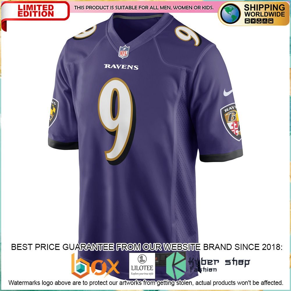 justin tucker baltimore ravens nike purple football jersey 2 694