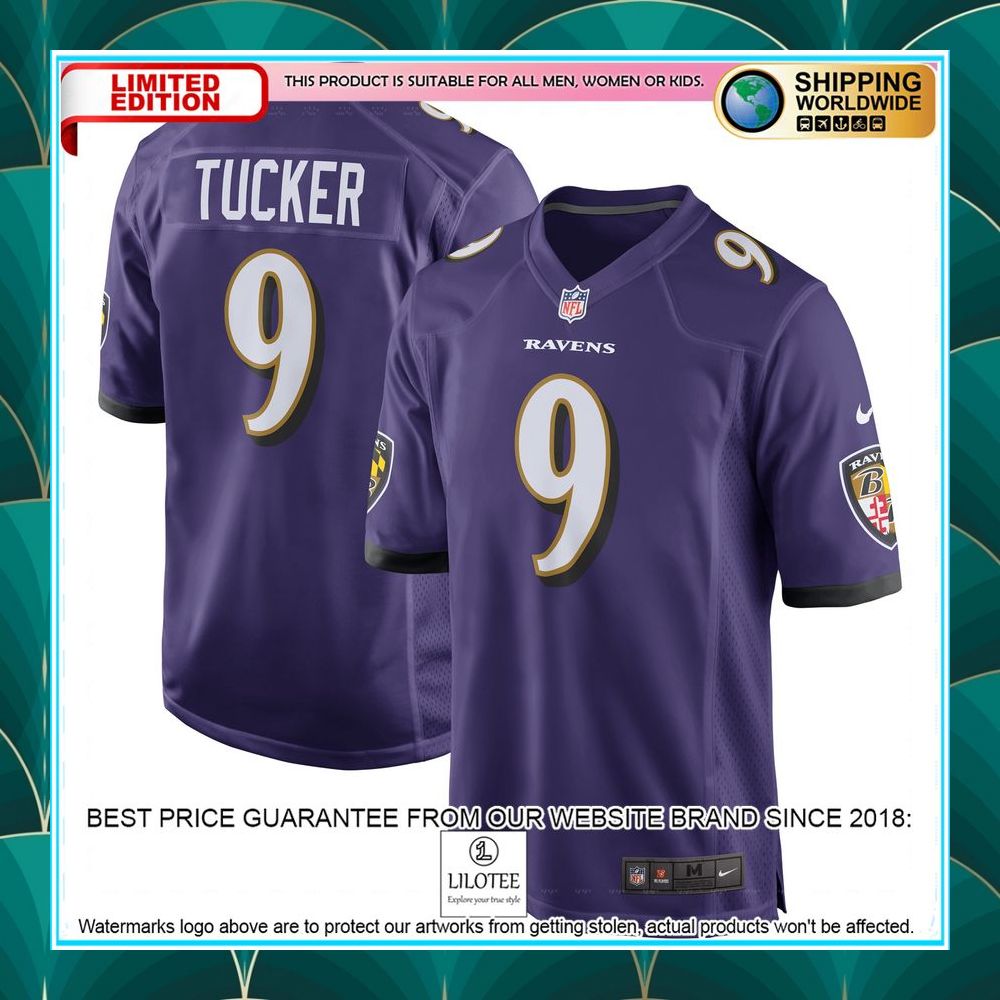 justin tucker baltimore ravens purple football jersey 1 792