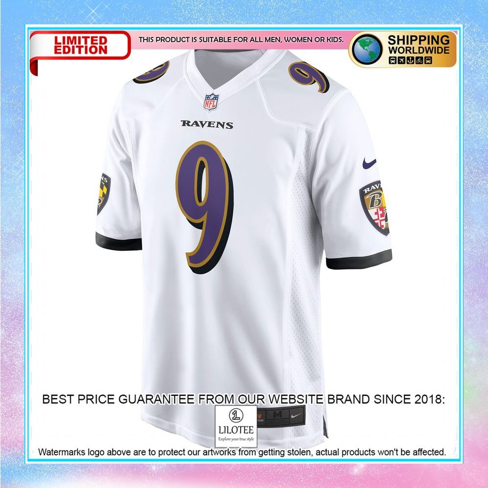 justin tucker baltimore ravens white football jersey 2 448