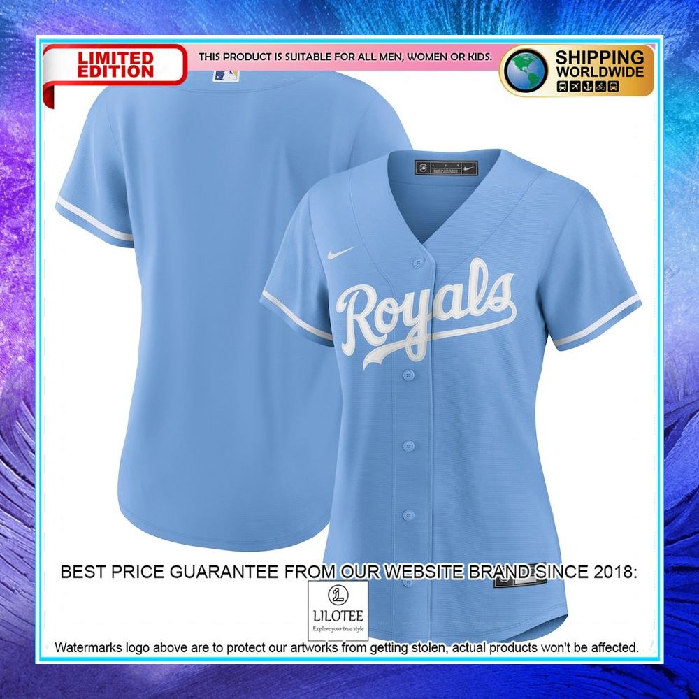 kansas city royals nike women alternate team logo light blue baseball jersey 1 818