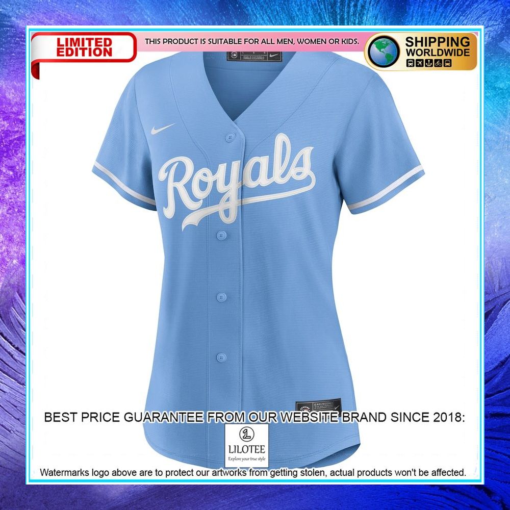 kansas city royals nike women alternate team logo light blue baseball jersey 2 820