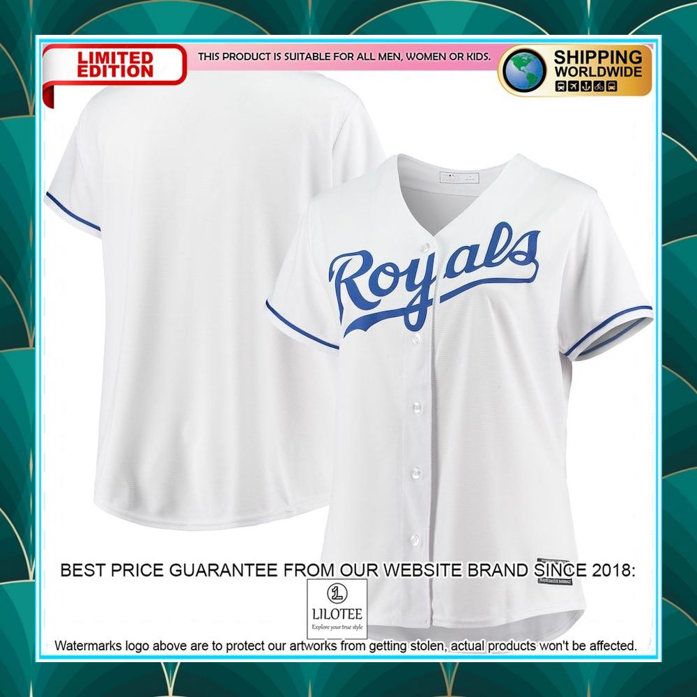 kansas city royals womens plus size home team white baseball jersey 1 145