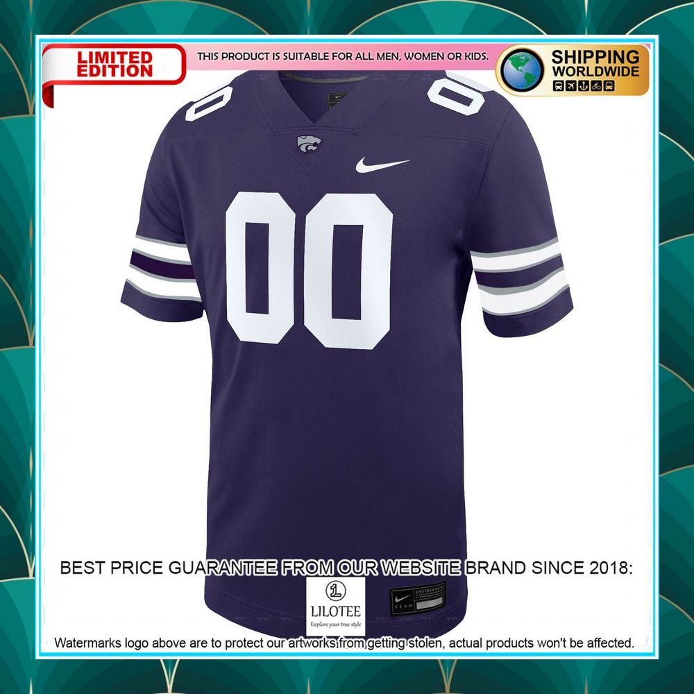 kansas state wildcats nike custom nil purple football jersey 2 816