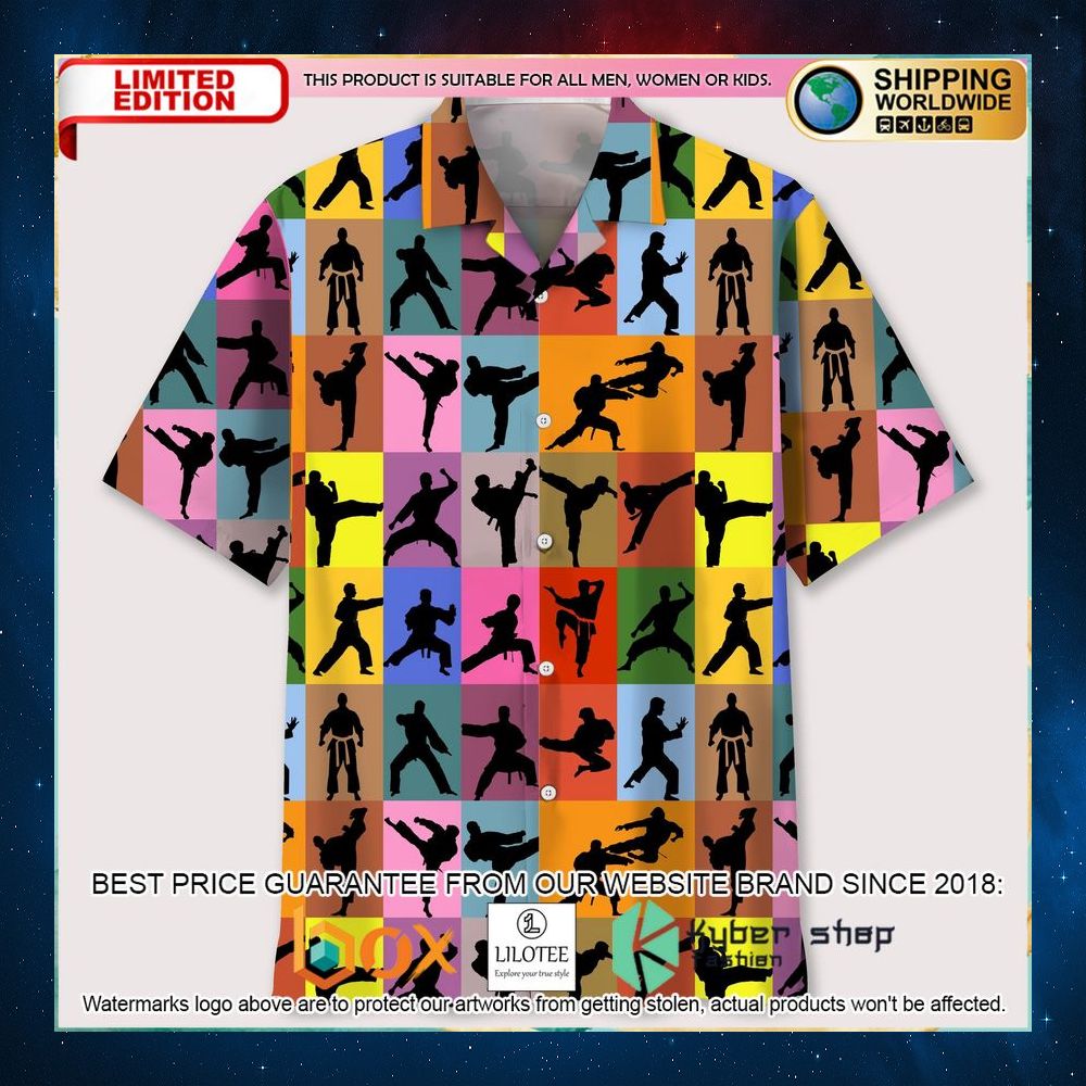 karate multicolor hawaiian shirt 1 416