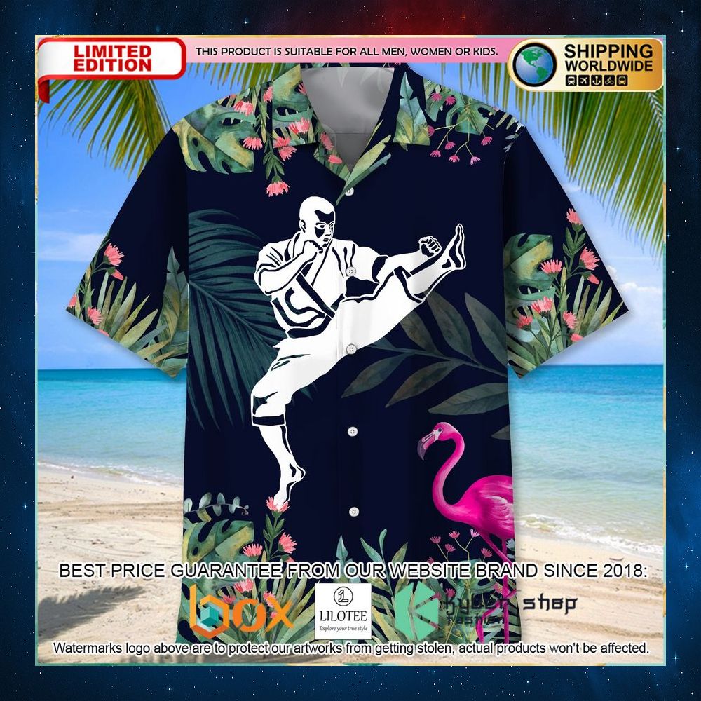 karate tropical flamingo hawaiian shirt 2 266