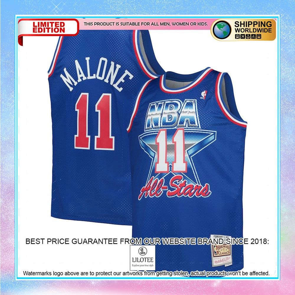 karl malone western conference mitchell ness hardwood classics 1992 nba all star game royal basketball jersey 1 858