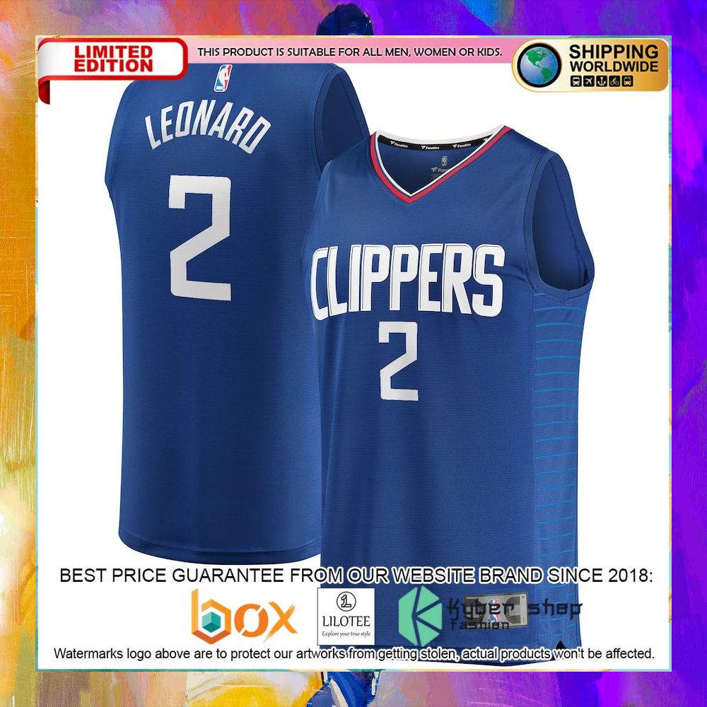 kawhi leonard la clippers royal team basketball jersey 1 248