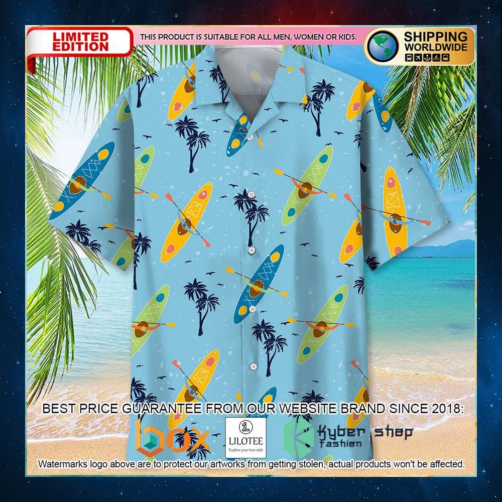 kayaking palm tree hawaiian shirt 2 369