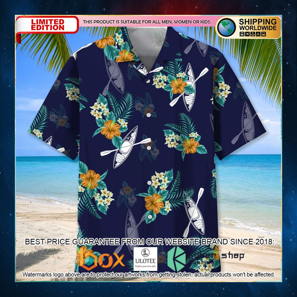kayaking tropical navy hawaiian shirt 2 556
