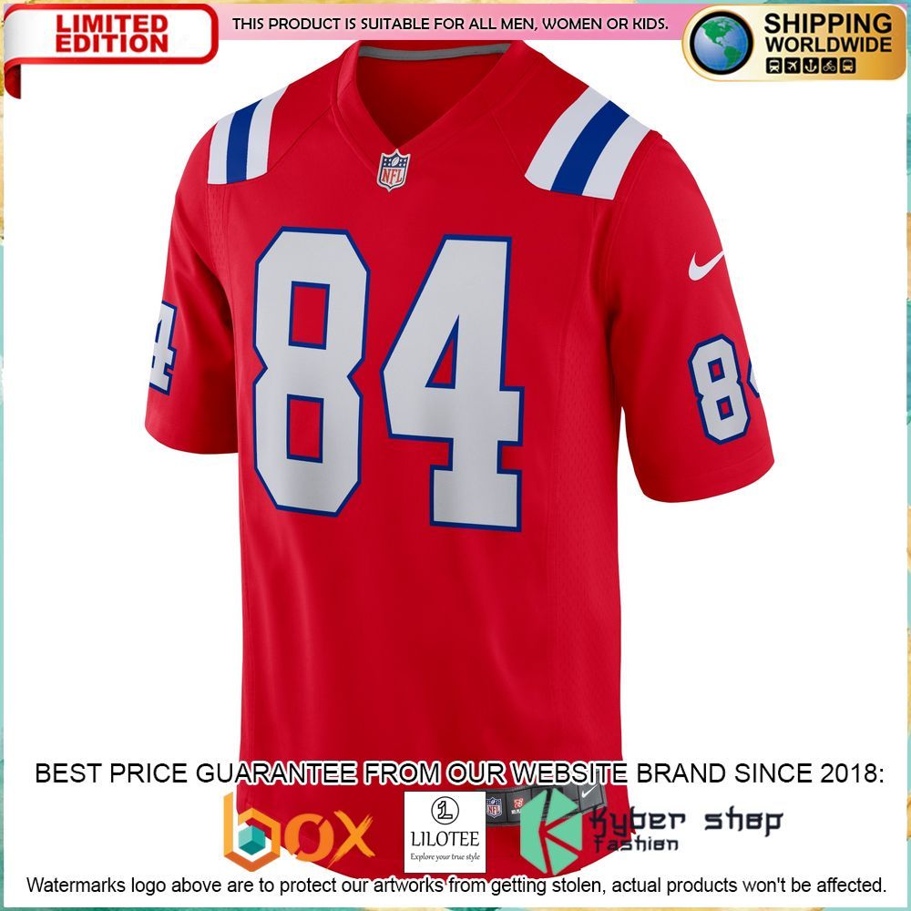 kendrick bourne new england patriots nike red football jersey 2 929