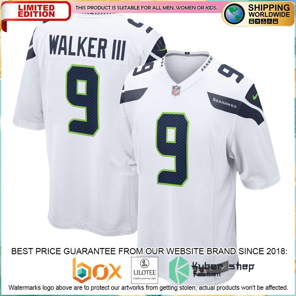 kenneth walker iii seattle seahawks nike away white football jersey 1 537