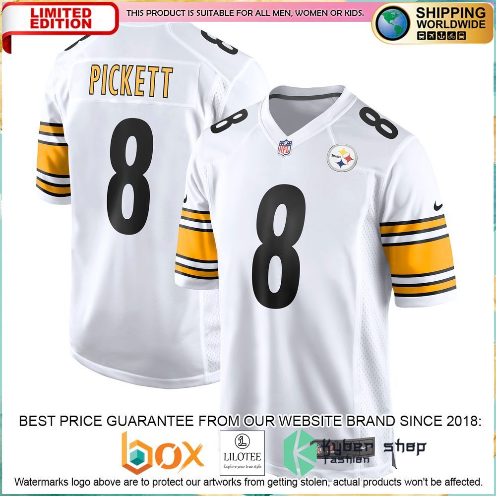 kenny pickett pittsburgh steelers nike 2022 nfl draft first round pick white football jersey 1 176
