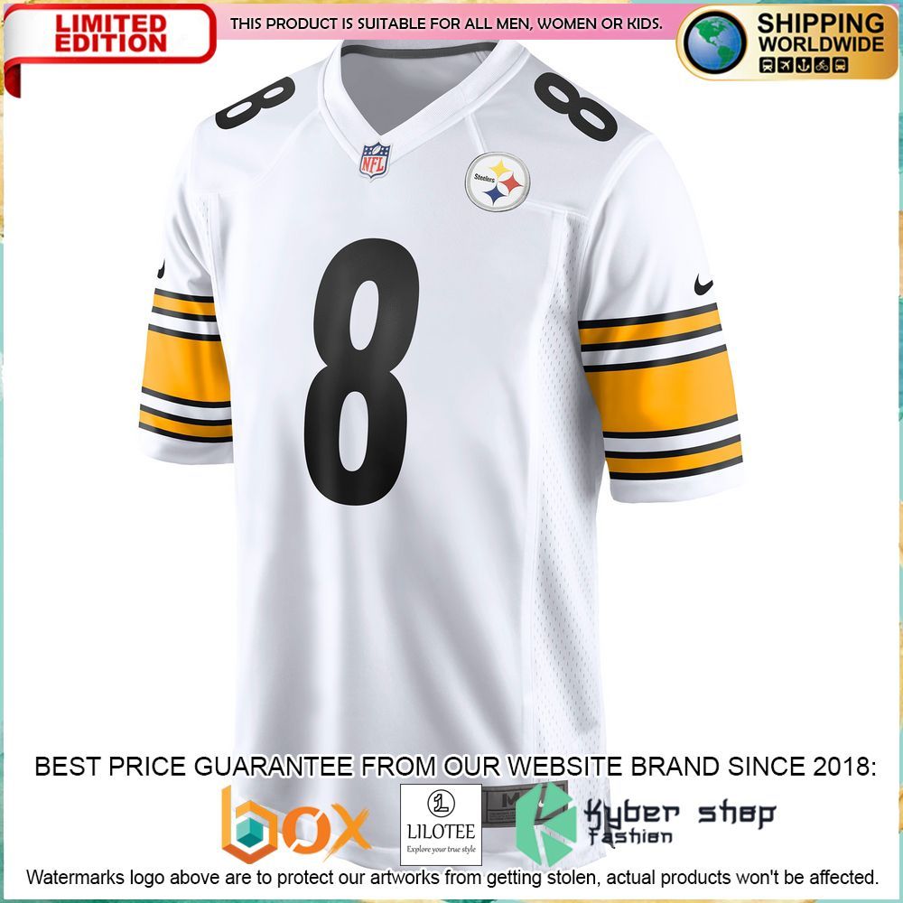kenny pickett pittsburgh steelers nike 2022 nfl draft first round pick white football jersey 2 828